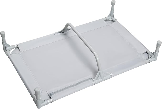 Love&go Elevated Dog Bed with Metal Frame, Cooling Raised Pet Cot for Dog and Cat (Medium-29.9x19.5x5.5 inch, M - Grey Bed)