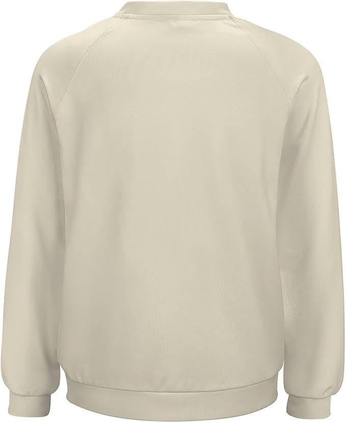 Biacolum Long Sleeve Shirts for Women Mid Century Retro Style Atomic Cat 3D Graphic Sweatshirts Fall Crewneck Pullover Top
