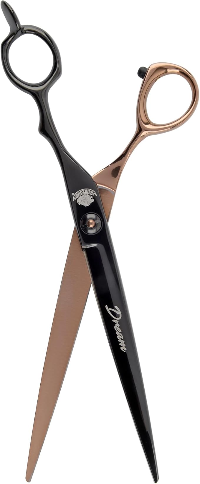 Furzone 7.5” DREAM Straight Shear Pet Dog Grooming Scissors, Patent Grip Design, Easy Adjust, Japanese 440C Tempered Steel, Lightweight, Professional Dog Scissors For Dog Grooming (Serrated)