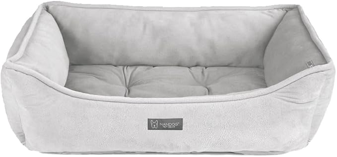 NANDOG Cloud Collection Cat and Dog Bed for Medium to Large Breeds (Grey, Signature)