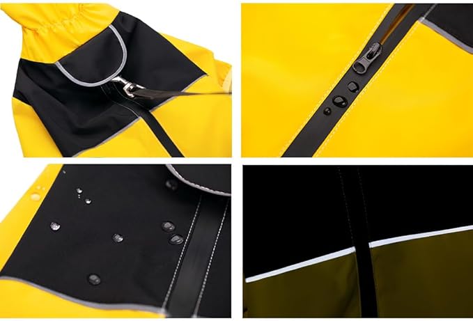 Dog Raincoat,Waterproof Windproof Rain Jacket,All-Weather Jacket,for Small Medium Large Extra Large Dogs (Black, Medium)