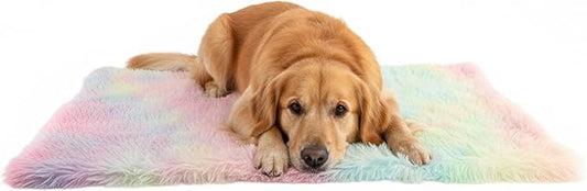Pets Bed Blanket Dogs Reversible Soft Dog Throw Blankets Cats Mat Sleeper Fuzzy Pet Couch Covers Washable Cat Puppy Cover for Beds Sofa Travel Double Sided Furniture Protection (Colorful Pink,L)