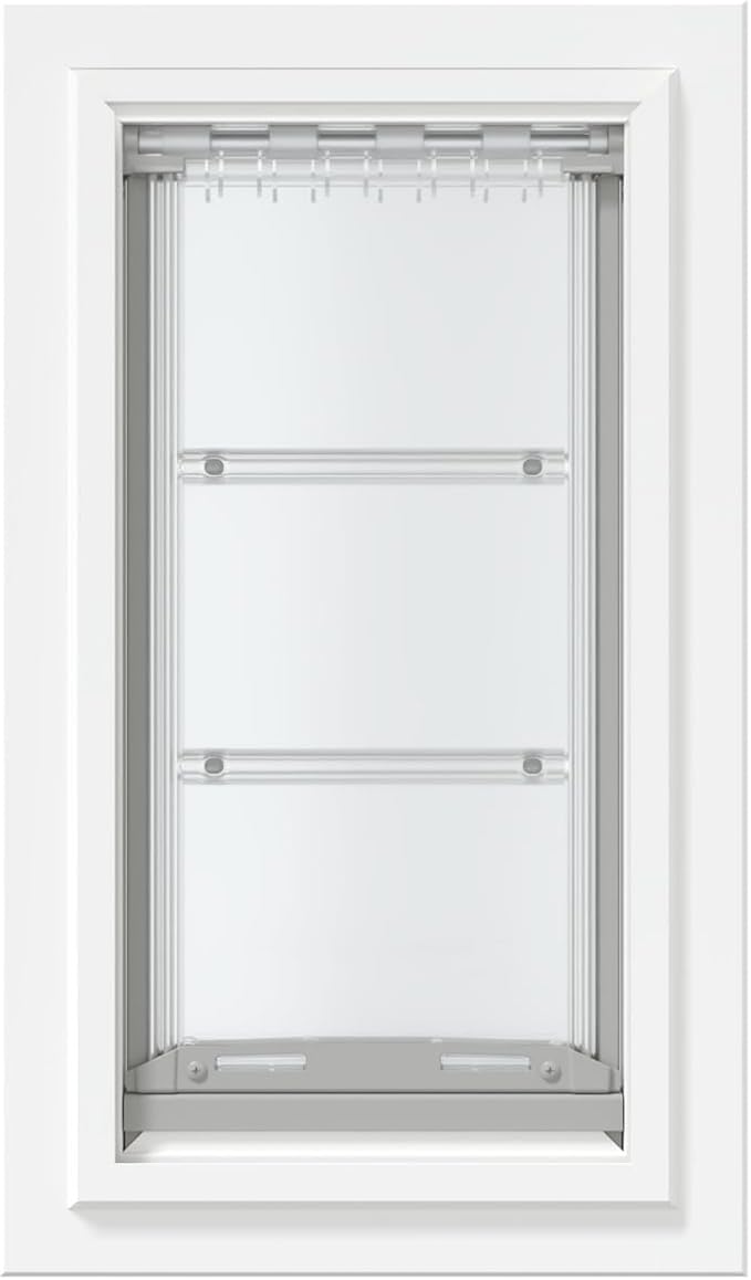 Endura Flap Pet Door for Walls in White | Energy-Efficient Single Flap Design for Wall Installations | All-Weather Protection with All-Metal Telescoping Tunnel | White, Medium, Single Flap