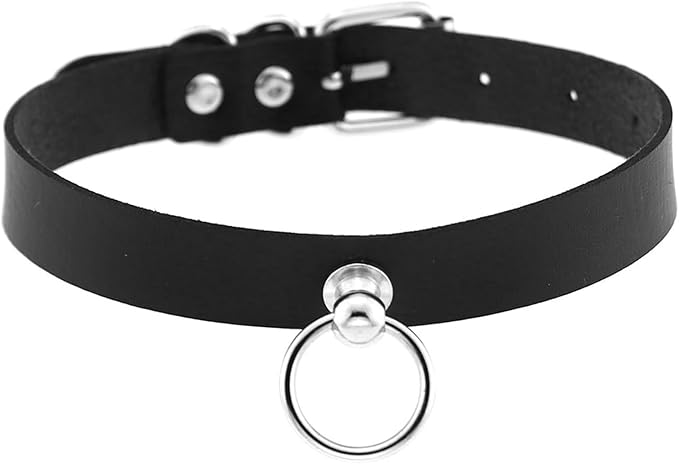 Faux Leather Dog Collar and Leash Set, Strong Detachable Leash Chain with Collar Unique Play Gift for Medium & Large Pet