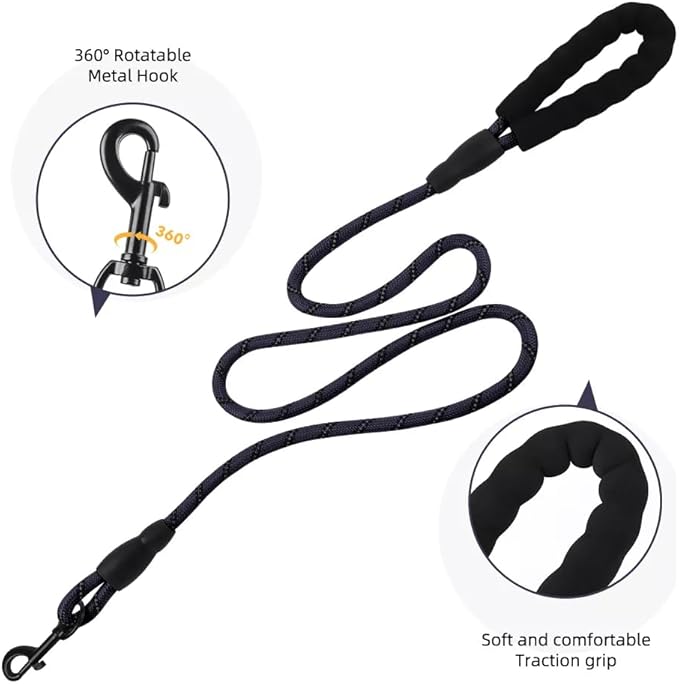 Dog Harness No Pull Adjustable Reflective,for Medium and Large Small Dog with Leash 59.06in (Dark Blue, S)