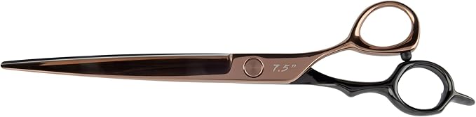 Furzone 7.5” DREAM Straight Shear Pet Dog Grooming Scissors, Patent Grip Design, Easy Adjust, Japanese 440C Tempered Steel, Lightweight, Professional Dog Scissors For Dog Grooming (Serrated)