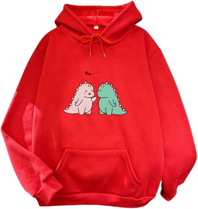 Women Girl Hoodies Cute Cat Ear Novelty Printed Pullover Sweatshirt