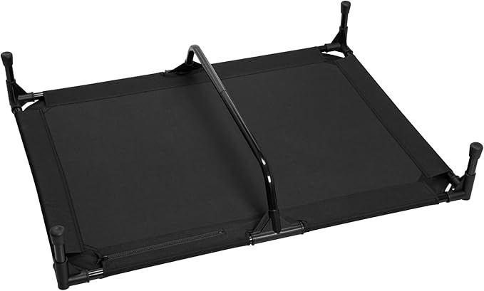 Love&go Elevated Dog Bed with Metal Frame, Cooling Raised Pet Cot for Dog and Cat (Large- 34.5x25.5x5.5 inch, L - Black Bed)