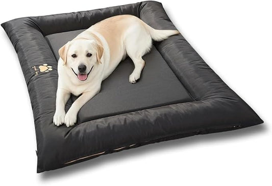 Dog Bed for Dog Crate Oxford Puppy Crate Pad Waterproof Pet Beds Outdoor Cage Mat Easy Rinse Black 42×28×3 Inch