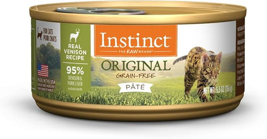 Instinct Original Pate Wet Cat Food, Grain Free Recipe - Real Venison, 5.5 Ounce (Pack of 12)
