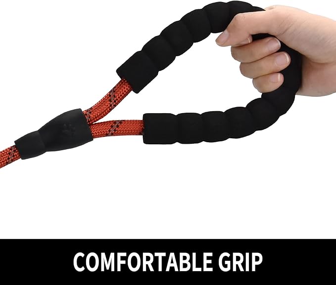 5/6 FT Strong Pet Dog Leash with Soft Padded Handle,Highly Reflective Rope for Night Walking,360-Degree Rotating Metal Buckle Without Tangles,Suitable for Small,Medium and Large Dogs.(6ft)
