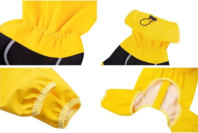Dog Raincoat,Waterproof Windproof Rain Jacket,All-Weather Jacket,for Small Medium Large Extra Large Dogs (Yellow, X-Large)