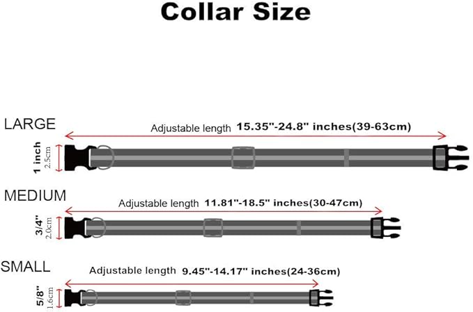 NIMBLE Dog Collar Waterproof Pet Collars Adjustable, Reflective, Durable Flex Poly Coated Nylon Basic Dog Collars 9 Colors in Size S/M/L (Light Pink, Large (15.35”-24.8”inches))