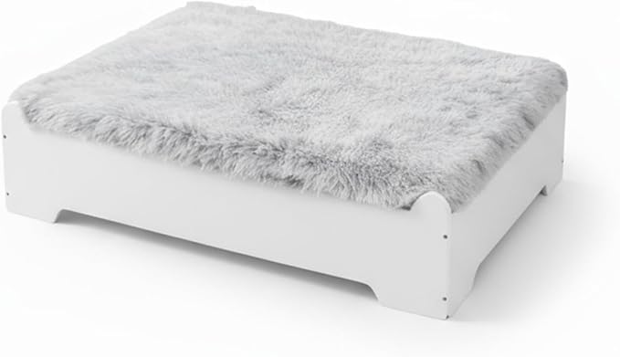 Elevated Dog Bed,38×29 Inch Extra Large Raised Dog Couch with Cover, White XL Supports up to 90lbs