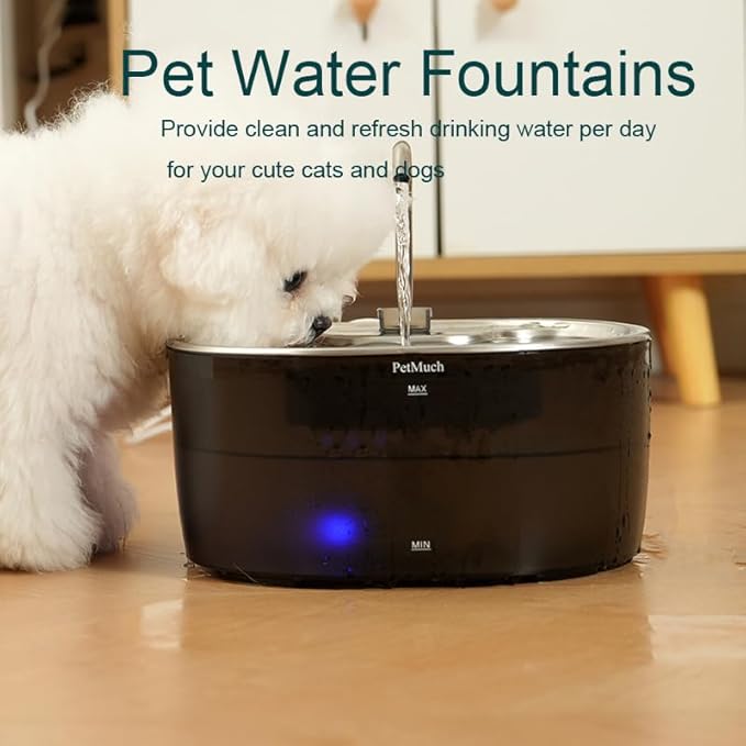 Cat Water Fountain: 108oz/3.2L Cat Fountain Super Silent Pet Drinking Dispenser (Cat Fountain 24 Filtesr + 24 Sponges)