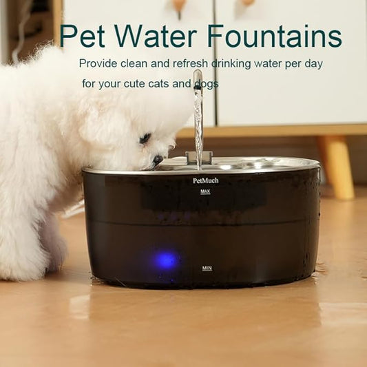 Cat Water Fountain: 108oz/3.2L Cat Fountain Super Silent Pet Drinking Dispenser (Cat Fountain 12 Filtesr + 12 Sponges)