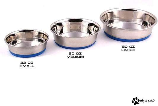 Case Pack of Stainless Steel Heavy Non-Skid Dog Bowls