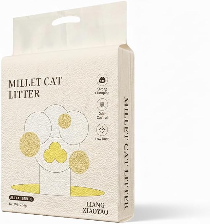Natural Plant-Based Cat Litter - Low Dust Clumping Formula, Multi-Cat Odor Control, Flushable & Eco-Friendly