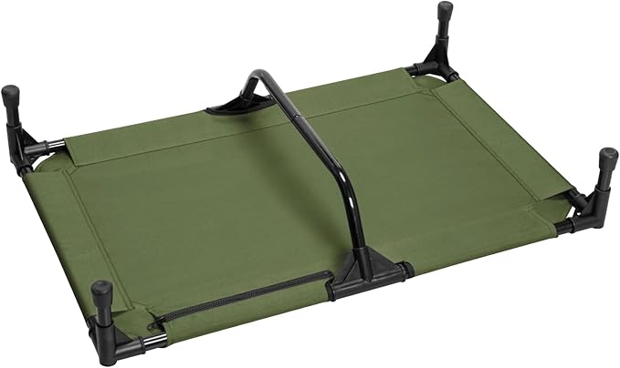 Love&go Elevated Dog Bed with Metal Frame, Cooling Raised Pet Cot for Dog and Cat (M - Olive Green Bed, Medium-29.9x19.5x5.5 inch)