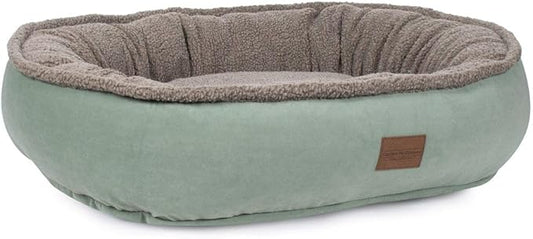 CAROLINA PET COMPANY Microfiber & Tipped Berber Comfy Cup Dog Bed - Tan, M