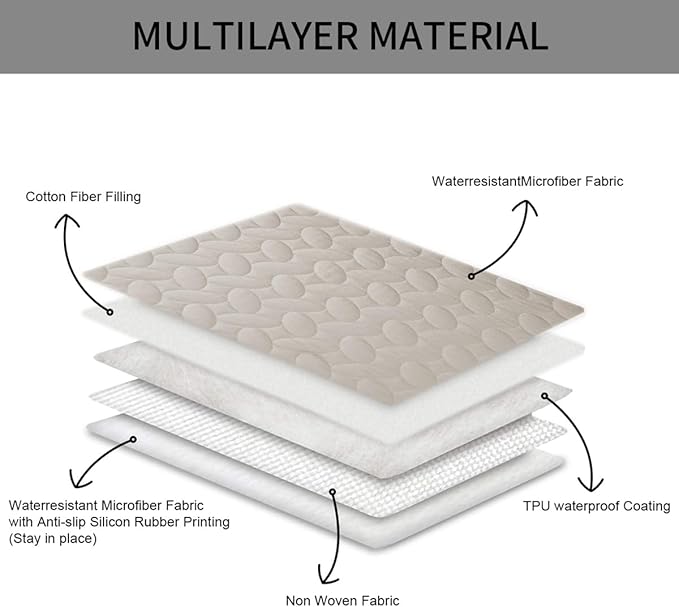 Ameritex Waterproof Pet Bed Cover Anti-Slip Dog Bed Blanket for Sofa and Furniture Waterproof New Pattern Design (Khaki, 40x50 Inch (Pack of 1))