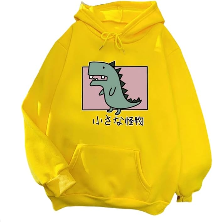 Women Girl Hoodies Cute Cat Ear Novelty Printed Pullover Sweatshirt