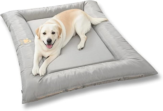 Dog Bed for Dog Crate Oxford Puppy Crate Pad Waterproof Pet Beds Outdoor Cage Mat Easy Rinse Grey 42×28×3 Inch