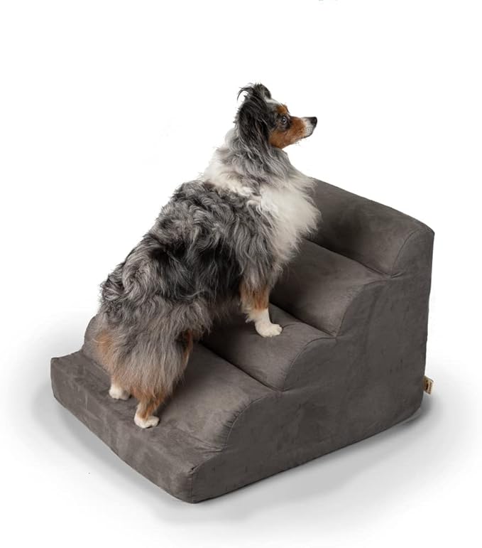 Snoozer Scalloped Pet Stairs, Small, Anthracite
