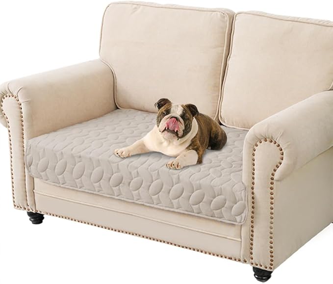Ameritex Waterproof Pet Bed Cover Anti-Slip Dog Bed Blanket for Sofa and Furniture Waterproof New Pattern Design (Khaki, 30x53 Inch (Pack of 1))