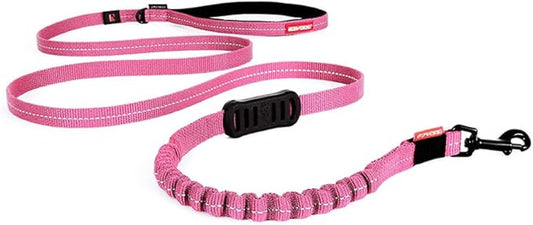 EzyDog Zero Shock LITE Dog Leash - Shock Absorbing Bungee Leash for Dogs That Pull or Excite - Dual Handle and Reflective for Medium, or Small Dogs (72", Pink)