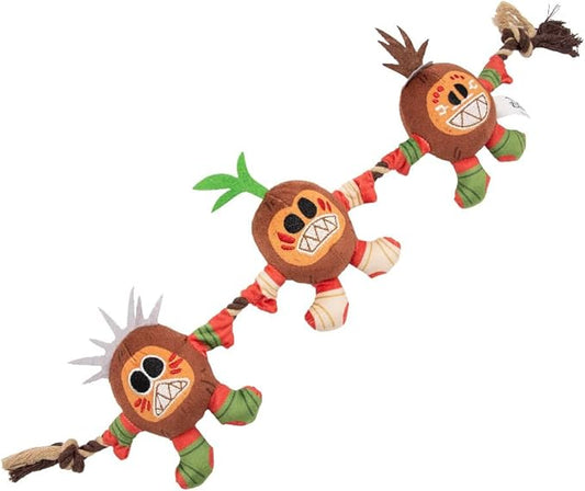 Buckle-Down Disney Dog Toy, Moana Kakamora Three Coconut Monster Poses, Plush Rope