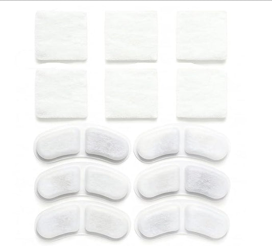 Cat Water Fountain Filter Replacement, 6 Pcs Bagged Pet Fountain Filter with 6 Pcs Sponges Foam for 108oz/3.2L Stainless Steel Automatic Cat Water Dispenser for Drinking