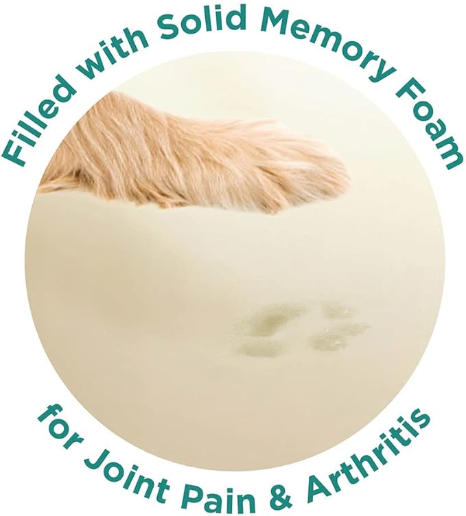 Friends Forever Serena Donut Memory Foam Orthopedic Dog Bed, Soft Faux Fur Oval Cat Couch For Indoor Pet, Fluffy Calming Plush Shag, Round Raised Bolster Cushion, Machine Washable Cuddler, Tan