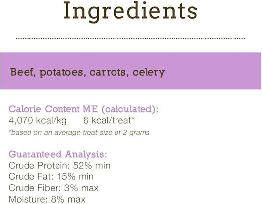 Herbsmith Smiling Dog Treats – Freeze Dried Raw Beef, Potatoes, Carrots & Celery – That’s 100% it – 2.5 Ounce