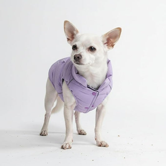 Spark Paws Dog Winter Jacket, Water-Resistant Coat, Warm Reflective Windproof Fleece-Interior, for Medium and Large Dogs - Lilac - S