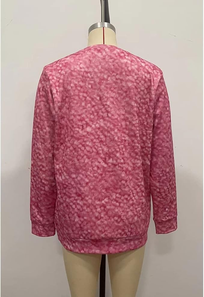 Womens Cute Cat Print Sweatshirts Long Sleeve Lightweight Crew Neck Shirts Casual Trendy Tops Spring