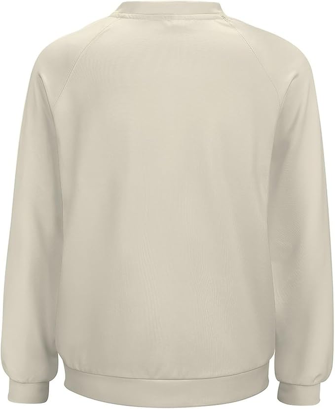 Biacolum Long Sleeve Shirts for Women Mid Century Retro Style Atomic Cat 3D Graphic Sweatshirts Fall Crewneck Pullover Top