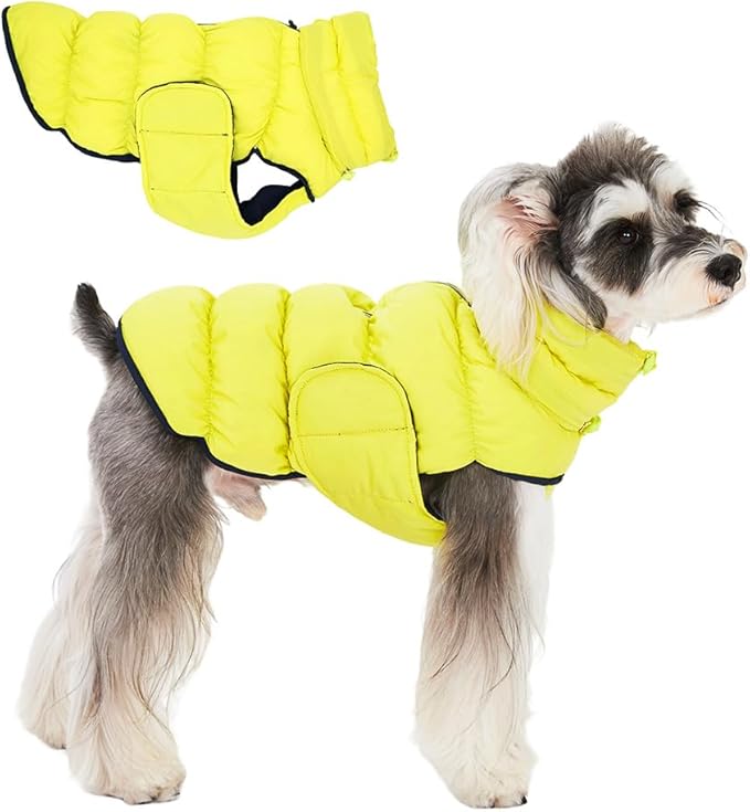 Dog Winter Puffer Jacket, Warm Padded Sleeveless Coat for Small Medium Dogs, Waterproof Winter Jacket, Turtleneck Cold Weather Dogs Jacket (Size 2 (Chest 15.5-17.5'', 8-13lbs))