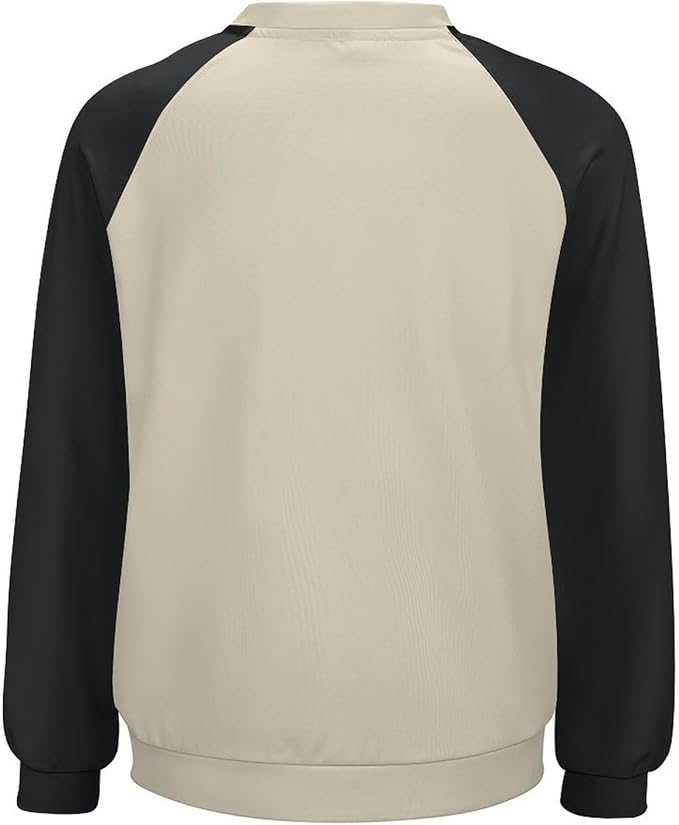 Biacolum Long Sleeve Shirts for Women Mid Century Retro Style Atomic Cat 3D Graphic Sweatshirts Fall Crewneck Pullover Top