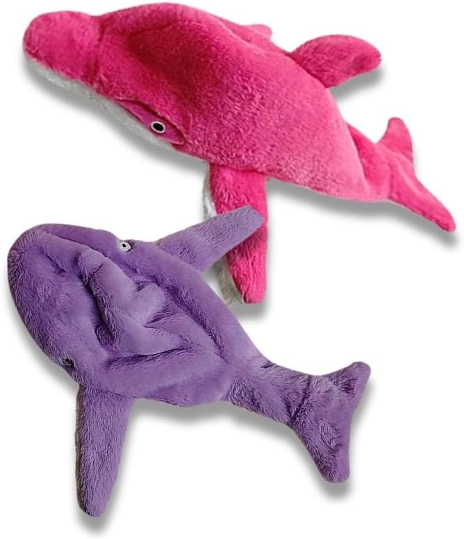 Majestic Pals Crinkle Dog Toy – No-Stuffing Squeaky Dog Toy for Small, Medium & Large Dogs, Tough Interactive Chew, Teething & Fetch Toy, Durable Soft Pet-Safe Material – Pink/Purple, Large