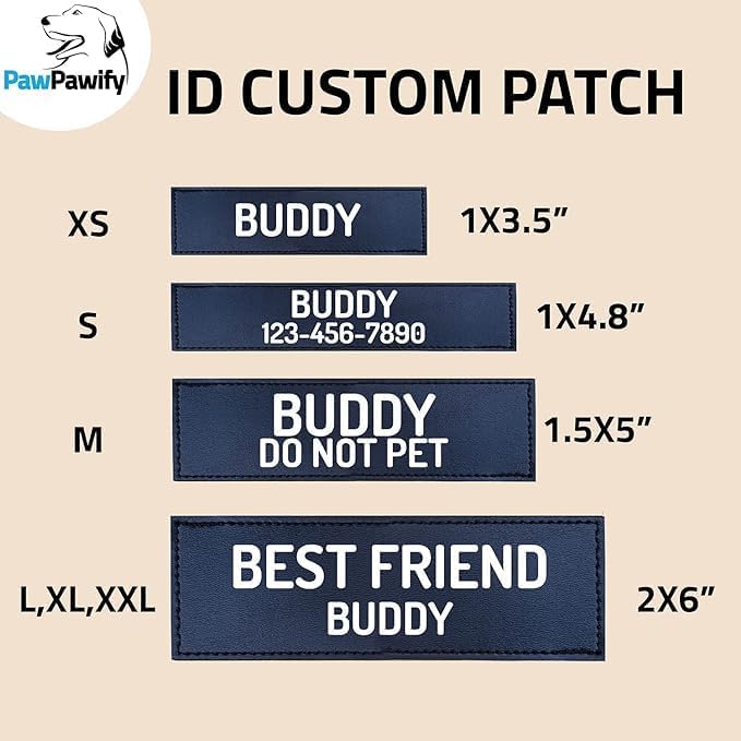 PawPawify Custom No Pull Dog Harness with Name and Phone Number, Heavy Duty Personalized Pet Vest to Prevent Tugging, Pulling, or Choking, Training and Walking (New Red, L (Chest 23-30in))