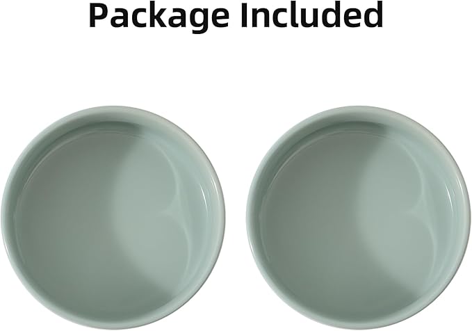 Havniva Ceramic Set of 2 Dog Bowls, Food and Water Bowls for Dogs, Puppy, 2pcs Dog Dishes, Pet Feeder(6inch, 2 x Light Green Bowls)