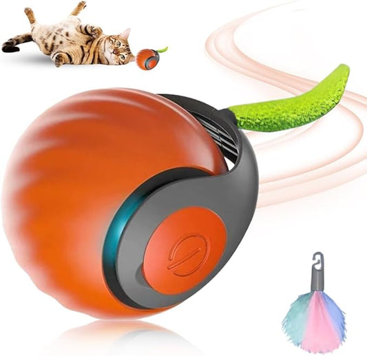 oputemon Speedy 3.0 Tail Cat Toy, 2026 New Speedy Tail Interactive Cat Toy for Indoor Cats, 2 Speed Adjustment- Automatic Moving Smart Cat Toys Ball with Tail for Bored Indoor Cats Dogs (Orange)