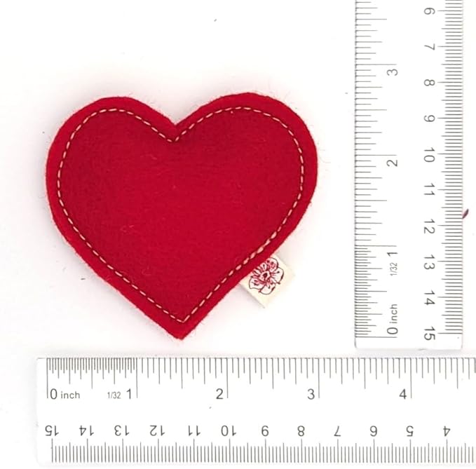 Cherry Valley Organics Catnip Toy – Heart Shape, Organic Catnip, 100% Wool Felt, Grown & Made in The USA - Red