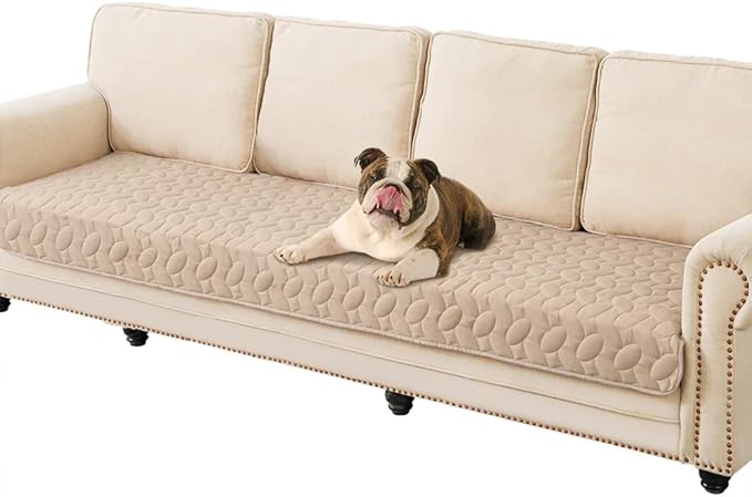 Ameritex Waterproof Pet Bed Cover Anti-Slip Dog Bed Blanket for Sofa and Furniture Waterproof New Pattern Design (Beige, 30x80 Inch (Pack of 1))