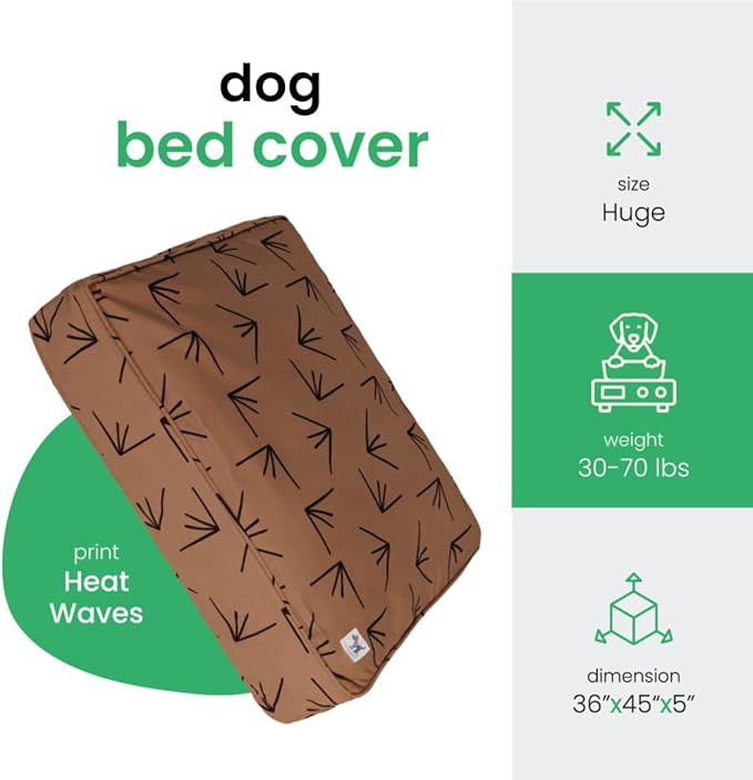 Molly Mutt Medium to Large Duvet Cover, Heat Waves, Brown with Black Accents 36"x45"x5"