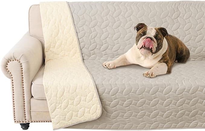 Ameritex Waterproof Pet Bed Cover Anti-Slip Dog Bed Blanket for Sofa and Furniture Waterproof New Pattern Design (Khaki, 68x82 Inch (Pack of 1))