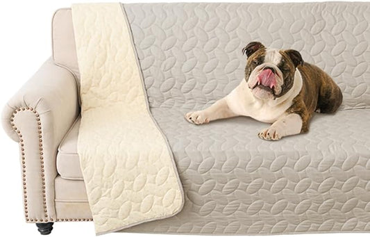 Ameritex Waterproof Pet Bed Cover Anti-Slip Dog Bed Blanket for Sofa and Furniture Waterproof New Pattern Design (Khaki, 82x82 Inch (Pack of 1))