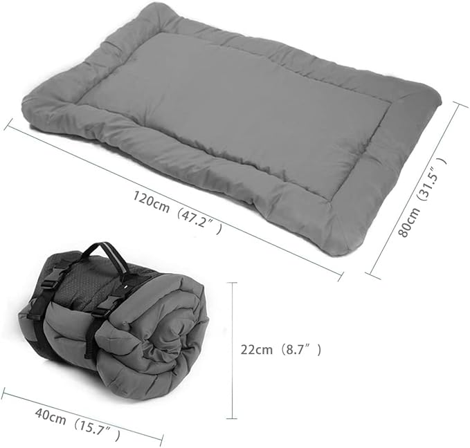 Outdoor Dog Bed, 47”x32“ Portable Camping Travel Dog Bed, Soft, Comfortable, Waterproof, Non-Slip, Machine Washable Easy to Clean Pet Mat for Small, Medium and Large Dog and Cat