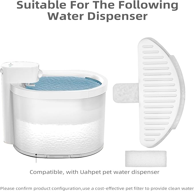 Cat Water Fountain Filter Pet Drinking Fountain Filter, Compatible with Cat Dispenser 67oz/2L Fountain, Pet Automatic Water Feeder, 3 Pack (3 Filters+6 Sponges)